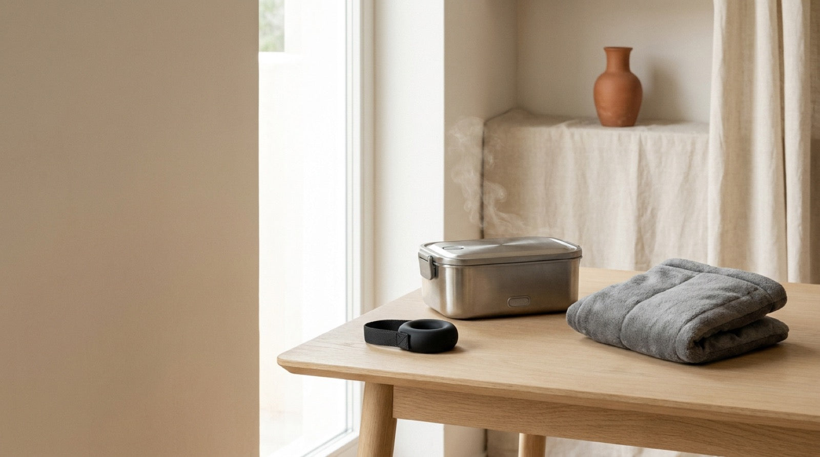 Productos probados por Hallanza sobre una mesa de madera